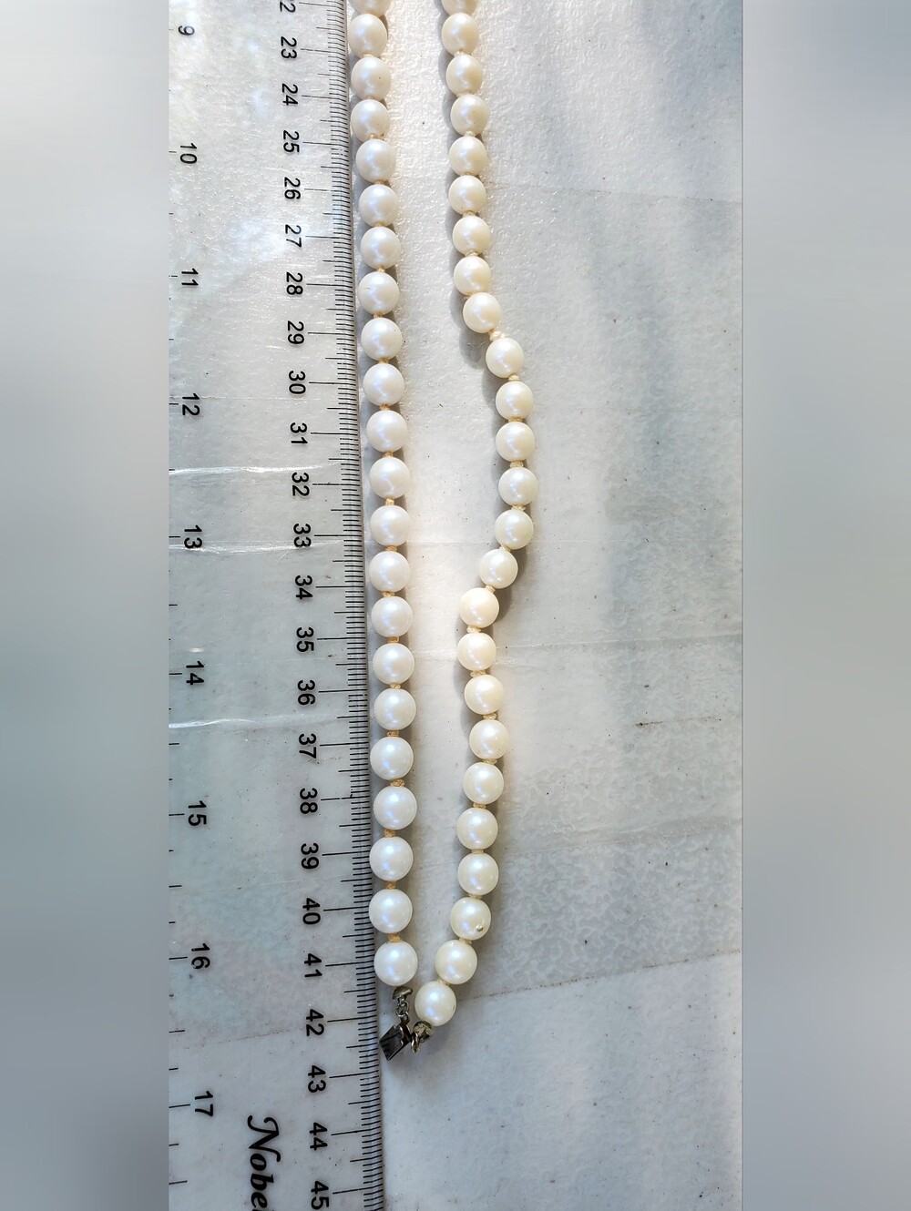 Vintage Double Strand Faux Pearl Necklace with Sterling Silver Clasp - Picture 6 of 6